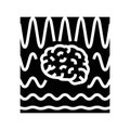 brainwaves neuroscience neurology glyph icon vector illustration Royalty Free Stock Photo