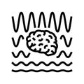 brainwaves neuroscience neurology line icon vector illustration Royalty Free Stock Photo