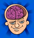 Brainy man cartoon illustration Royalty Free Stock Photo