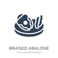 braised abalone icon in trendy design style. braised abalone icon isolated on white background. braised abalone vector icon simple