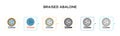 Braised abalone vector icon in 6 different modern styles. Black, two colored braised abalone icons designed in filled, outline, Royalty Free Stock Photo