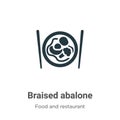 Braised abalone vector icon on white background. Flat vector braised abalone icon symbol sign from modern food and restaurant