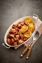 Braised beef goulash with chili peppers Royalty Free Stock Photo