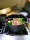 Braised beef pot roast with jalapenos and Mexican chilis Royalty Free Stock Photo