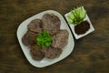 Braised Beef Shank slice ontop corainder thai herb served Galangal chili paste Thai northern Style Royalty Free Stock Photo