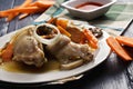 Braised chicken bonne femme closeup Royalty Free Stock Photo