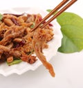 Braised duck in a white dish served with sauce Royalty Free Stock Photo