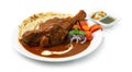 Braised Lamb Shank Masala Curry served Roti Royalty Free Stock Photo