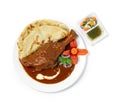 Braised Lamb Shank Masala Curry served Roti Royalty Free Stock Photo