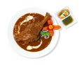 Braised Lamb Shank Masala Curry is a Yummy onion Tomato Cashewnut Gravy spice and yogurt Royalty Free Stock Photo