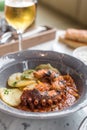 Braised Octopus with Tomato Fennel Sauce, Sliced Potato as Side Dish