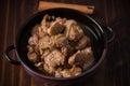 braised pork cartilage soup on wooden background