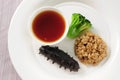 Braised Sea Cucumber in Abalone Sauce Royalty Free Stock Photo