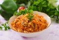 Braised stewed cabbage with mushrooms Royalty Free Stock Photo