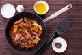 Braised veal with eggplant and other vegetables Royalty Free Stock Photo