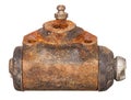 Brake cylinder rusty isolated on