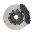 Brake disc assembly with an 8-piston aluminum caliperfrom sports brake system