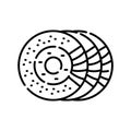 brake disc black line icon. Vector isolated element Royalty Free Stock Photo