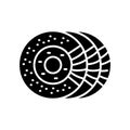 brake disc black line icon. Vector isolated element Royalty Free Stock Photo