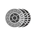 brake disc black line icon. Vector isolated element Royalty Free Stock Photo