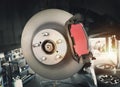 Brake Disc, Brake Caliper. Car Maintenace. Royalty Free Stock Photo