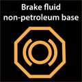 Brake fluid non petroleum base icon - illustration dashboard sign - orange - instrument cluster dtc code error - obd