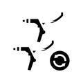 brake levers replacement glyph icon vector illustration