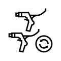 brake levers replacement line icon vector illustration