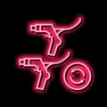 brake levers replacement neon glow icon illustration