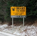 Brake for Moose road sign Royalty Free Stock Photo