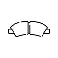 brake pads black line icon. Vector isolated element Royalty Free Stock Photo