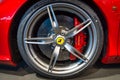 The brake system of sports car Ferrari 458 Italia, 2014. Royalty Free Stock Photo