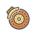 Color illustration icon for Brakes, pad and disk