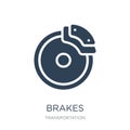 brakes icon in trendy design style. brakes icon isolated on white background. brakes vector icon simple and modern flat symbol for Royalty Free Stock Photo