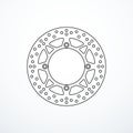 Motorcycle brake disc rotor icon. Vector illustration Royalty Free Stock Photo