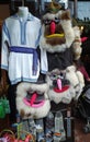 Bran, Brasov, Romania - January 1, 2023: Traditional goods displayed at the market place in Bran, Brasov