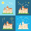 Bran castle germany flat design