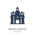 bran castle icon in trendy design style. bran castle icon isolated on white background. bran castle vector icon simple and modern