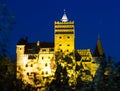 Bran Castle in night lights Royalty Free Stock Photo