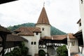 The Bran Castle in Romania. Dracula medieval castle in Carpathians, Transylvania