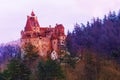 Bran Castle during sunset in Romania Royalty Free Stock Photo