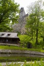 Bran castle and the inner garden Royalty Free Stock Photo