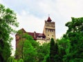 Bran Castle on Wet and Windy Day, Romania, Oil Painting Style Royalty Free Stock Photo