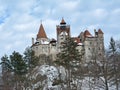 Bran Castle in winter season. Royalty Free Stock Photo