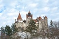 Bran Castle in winter season Royalty Free Stock Photo