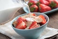 Bran flakes with strawberry