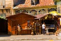 BRAN, ROMANIA: Beautiful traditional Oklo houses of Dracula castle Royalty Free Stock Photo