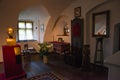 Bran, Romania: The Interior of the medieval Bran Castle, home of Vlad Tepes Dracula, Brasov, Transylvania, Romania Royalty Free Stock Photo