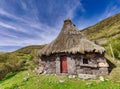 BraÃ±a El Cuerrago flock of shepherds, Camin Real de la Mesa, Somiedo Natural Park and Biosphere Reserve, Arbellales, Asturias, Royalty Free Stock Photo