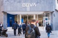 A branch of BBVA, a Spanish bank in Valencia, Spain